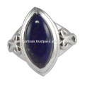 Joyería natural del anillo de la plata esterlina de la piedra preciosa 925 de Lapis